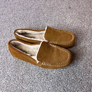 Koolaburra by UGG slippers womens 6 Suede Shearling Lined‎ Moccasin Brown lezly